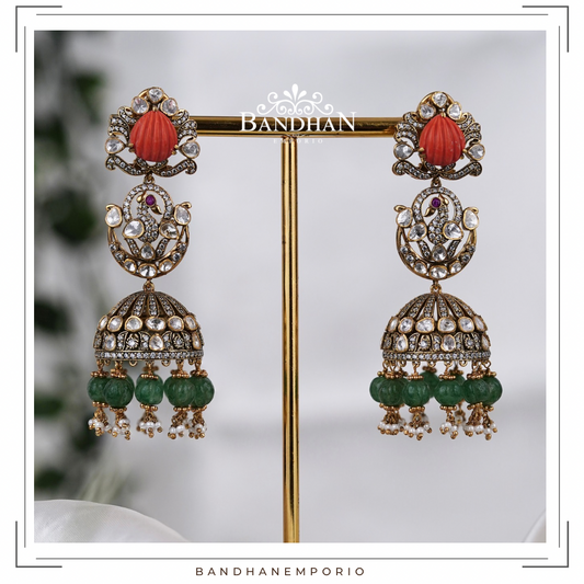 Pure 92.5 Silver Victorian Jhumkas