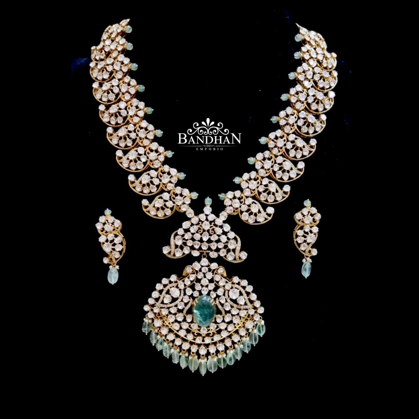 Pure 92.5 Silver Polki Bridal Set